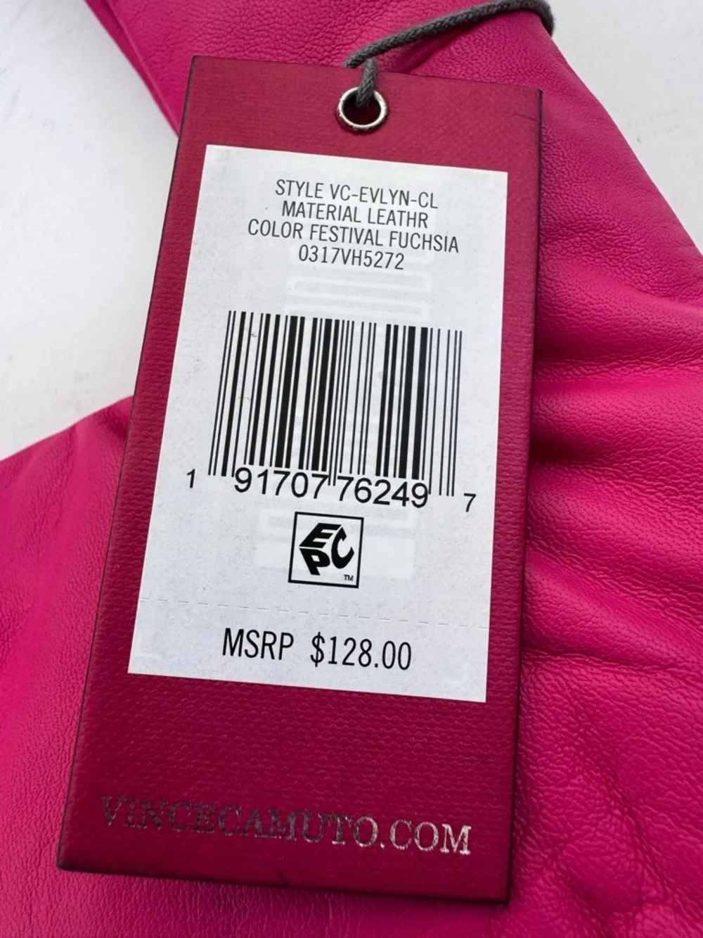 NWT Vince Camuto Leather Evlyn Bagette Top Handle Bag In Festival Fuchsia Pink
